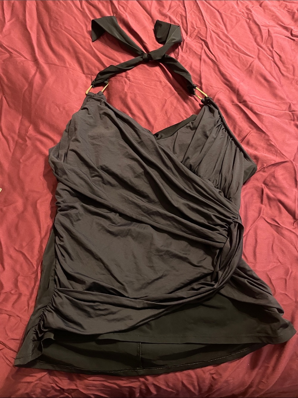 SPANX Black Halter bathing suit top size Women’s 16 summer beach